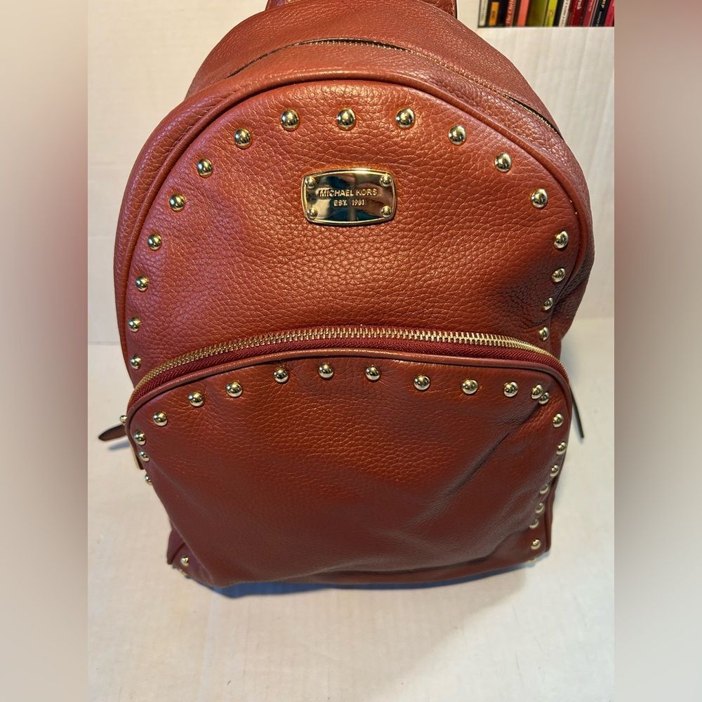 Michael Kors Abbey Studded Leather Backpack - Picture 3 of 15